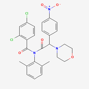 molecular formula C27H25Cl2N3O5 B11534476 2,4-dichloro-N-(2,6-dimethylphenyl)-N-[morpholin-4-yl(4-nitrophenyl)acetyl]benzamide 