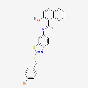 1-[(E)-({2-[(4-bromobenzyl)sulfanyl]-1,3-benzothiazol-6-yl}imino)methyl]naphthalen-2-ol