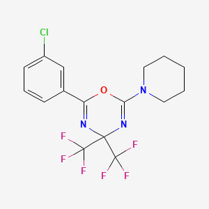 2-(3-chlorophenyl)-6-(piperidin-1-yl)-4,4-bis(trifluoromethyl)-4H-1,3,5-oxadiazine