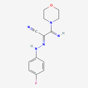 (2E)-2-[2-(4-fluorophenyl)hydrazinylidene]-3-imino-3-(morpholin-4-yl)propanenitrile