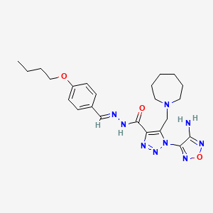 molecular formula C23H31N9O3 B11534495 1-(4-amino-1,2,5-oxadiazol-3-yl)-5-(azepan-1-ylmethyl)-N'-[(E)-(4-butoxyphenyl)methylidene]-1H-1,2,3-triazole-4-carbohydrazide 