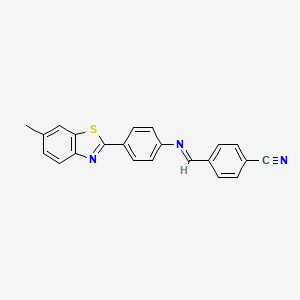 4-[(E)-{[4-(6-methyl-1,3-benzothiazol-2-yl)phenyl]imino}methyl]benzonitrile