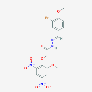 N'-[(E)-(3-bromo-4-methoxyphenyl)methylidene]-2-(2-methoxy-4,6-dinitrophenoxy)acetohydrazide