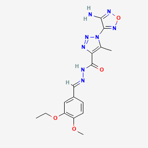 1-(4-amino-1,2,5-oxadiazol-3-yl)-N'-[(E)-(3-ethoxy-4-methoxyphenyl)methylidene]-5-methyl-1H-1,2,3-triazole-4-carbohydrazide