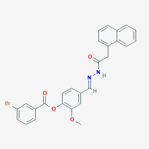 2-Methoxy-4-(2-(1-naphthylacetyl)carbohydrazonoyl)phenyl 3-bromobenzoate