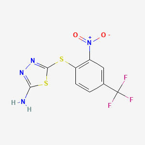 5-{[2-Nitro-4-(trifluoromethyl)phenyl]sulfanyl}-1,3,4-thiadiazol-2-amine