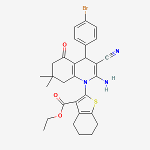 ethyl 2-[2-amino-4-(4-bromophenyl)-3-cyano-7,7-dimethyl-5-oxo-5,6,7,8-tetrahydroquinolin-1(4H)-yl]-4,5,6,7-tetrahydro-1-benzothiophene-3-carboxylate