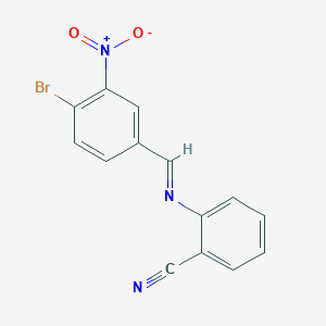 2-{[(E)-(4-bromo-3-nitrophenyl)methylidene]amino}benzonitrile