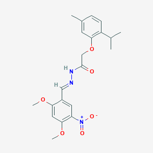 N'-[(E)-(2,4-dimethoxy-5-nitrophenyl)methylidene]-2-[5-methyl-2-(propan-2-yl)phenoxy]acetohydrazide