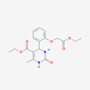 molecular formula C18H22N2O6 B11534601 Ethyl 4-[2-(2-ethoxy-2-oxoethoxy)phenyl]-6-methyl-2-oxo-1,2,3,4-tetrahydro-5-pyrimidinecarboxylate 