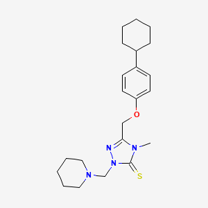 5-[(4-cyclohexylphenoxy)methyl]-4-methyl-2-(piperidin-1-ylmethyl)-2,4-dihydro-3H-1,2,4-triazole-3-thione