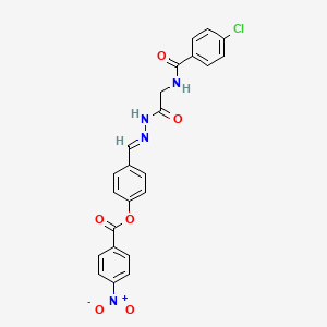 4-[(E)-({2-[(4-Chlorophenyl)formamido]acetamido}imino)methyl]phenyl 4-nitrobenzoate