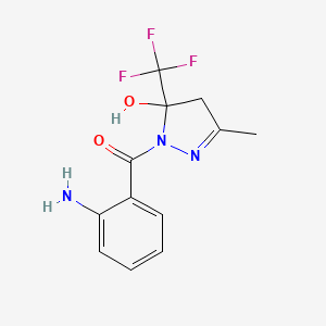 (2-aminophenyl)[5-hydroxy-3-methyl-5-(trifluoromethyl)-4,5-dihydro-1H-pyrazol-1-yl]methanone