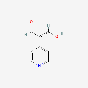 molecular formula C8H7NO2 B11534662 (2E)-3-hydroxy-2-(pyridin-4-yl)prop-2-enal 