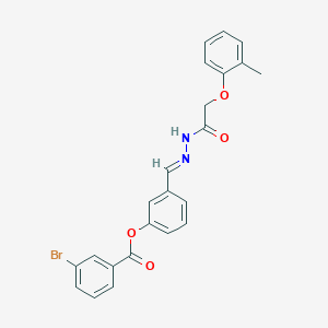 3-[(E)-{2-[(2-methylphenoxy)acetyl]hydrazinylidene}methyl]phenyl 3-bromobenzoate