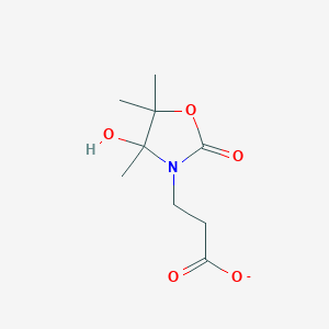 molecular formula C9H14NO5- B11534665 3-(4-Hydroxy-4,5,5-trimethyl-2-oxo-1,3-oxazolidin-3-yl)propanoate 