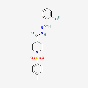 molecular formula C20H23N3O4S B11534666 N'-[(E)-(2-hydroxyphenyl)methylidene]-1-[(4-methylphenyl)sulfonyl]piperidine-4-carbohydrazide 