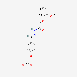 methyl {4-[(E)-{2-[(2-methoxyphenoxy)acetyl]hydrazinylidene}methyl]phenoxy}acetate