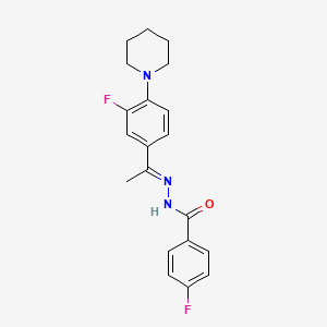 molecular formula C20H21F2N3O B11534675 4-Fluoro-N'-[(1E)-1-[3-fluoro-4-(piperidin-1-YL)phenyl]ethylidene]benzohydrazide 