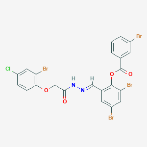 2,4-dibromo-6-[(E)-{2-[(2-bromo-4-chlorophenoxy)acetyl]hydrazinylidene}methyl]phenyl 3-bromobenzoate