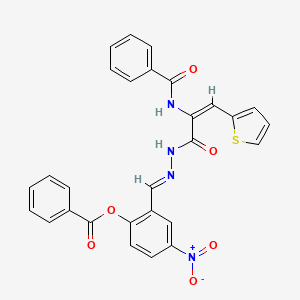 4-nitro-2-[(E)-{2-[(2E)-2-[(phenylcarbonyl)amino]-3-(thiophen-2-yl)prop-2-enoyl]hydrazinylidene}methyl]phenyl benzoate