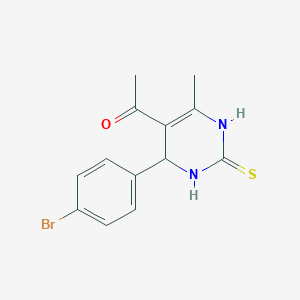 Pyrimidine-2(1H)-thione, 3,4-dihydro-5-acetyl-4-(4-bromophenyl)-6-methyl-