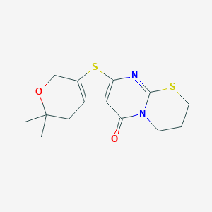 13,13-dimethyl-14-oxa-4,17-dithia-2,8-diazatetracyclo[8.7.0.03,8.011,16]heptadeca-1(10),2,11(16)-trien-9-one