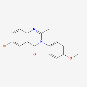 molecular formula C16H13BrN2O2 B11534728 Quinazolin-4(3H)-one, 6-bromo-3-(4-methoxyphenyl)-2-methyl- 