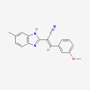 (2E)-3-(3-methoxyphenyl)-2-(6-methyl-1H-benzimidazol-2-yl)prop-2-enenitrile