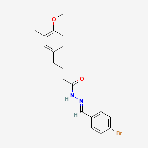 molecular formula C19H21BrN2O2 B11534740 N'-[(E)-(4-bromophenyl)methylidene]-4-(4-methoxy-3-methylphenyl)butanehydrazide 