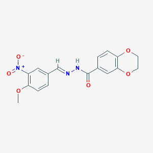 N'-[(E)-(4-methoxy-3-nitrophenyl)methylidene]-2,3-dihydro-1,4-benzodioxine-6-carbohydrazide