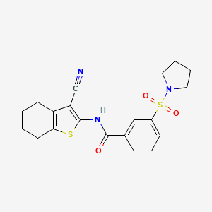 N-(3-cyano-4,5,6,7-tetrahydro-1-benzothiophen-2-yl)-3-(pyrrolidin-1-ylsulfonyl)benzamide