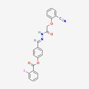 4-[(E)-{[2-(2-Cyanophenoxy)acetamido]imino}methyl]phenyl 2-iodobenzoate