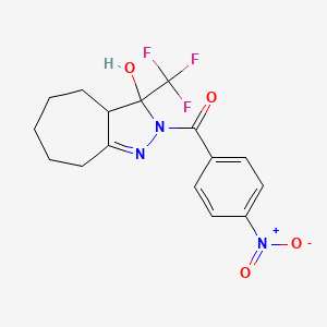 [3-hydroxy-3-(trifluoromethyl)-3a,4,5,6,7,8-hexahydrocyclohepta[c]pyrazol-2(3H)-yl](4-nitrophenyl)methanone