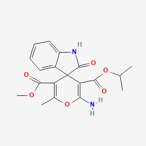 molecular formula C19H20N2O6 B11534854 5-O'-methyl 3-O'-propan-2-yl 2'-amino-6'-methyl-2-oxospiro[1H-indole-3,4'-pyran]-3',5'-dicarboxylate 