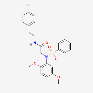 N-[2-(4-Chlorophenyl)ethyl]-2-[N-(2,5-dimethoxyphenyl)benzenesulfonamido]acetamide