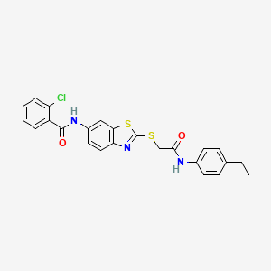 2-chloro-N-[2-({2-[(4-ethylphenyl)amino]-2-oxoethyl}sulfanyl)-1,3-benzothiazol-6-yl]benzamide