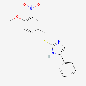 2-[(4-methoxy-3-nitrobenzyl)sulfanyl]-4-phenyl-1H-imidazole