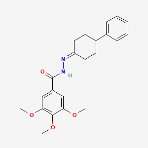 molecular formula C22H26N2O4 B11534924 3,4,5-trimethoxy-N'-(4-phenylcyclohexylidene)benzohydrazide 