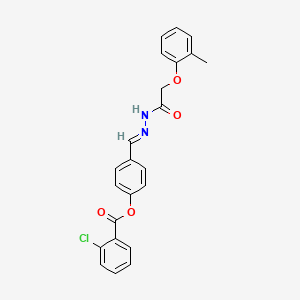 4-[(E)-{2-[(2-methylphenoxy)acetyl]hydrazinylidene}methyl]phenyl 2-chlorobenzoate