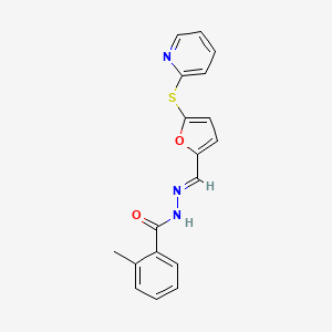 2-Methyl-N'-[(E)-[5-(pyridin-2-ylsulfanyl)furan-2-YL]methylidene]benzohydrazide