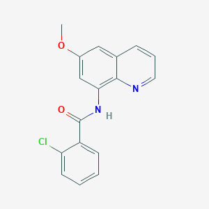 molecular formula C17H13ClN2O2 B11534978 2-chloro-N-(6-methoxyquinolin-8-yl)benzamide 