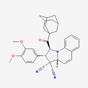 (1{S},2{S},3A{R})-1-(1-Adamantylcarbonyl)-2-(3,4-dimethoxyphenyl)-1,2-dihydropyrrolo[1,2-{A}]quinoline-3,3(3A{H})-dicarbonitrile