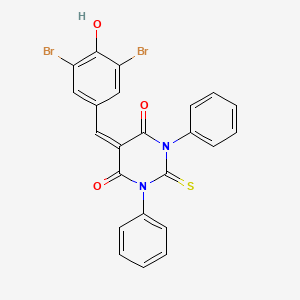 5-[(3,5-Dibromo-4-hydroxyphenyl)methylidene]-1,3-diphenyl-2-sulfanylidene-1,3-diazinane-4,6-dione