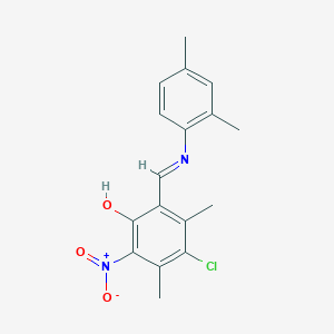 molecular formula C17H17ClN2O3 B11535038 4-Chloro-2-{[(2,4-dimethylphenyl)imino]methyl}-3,5-dimethyl-6-nitrophenol 