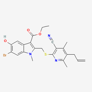 ethyl 6-bromo-2-({[3-cyano-4,6-dimethyl-5-(prop-2-en-1-yl)pyridin-2-yl]sulfanyl}methyl)-5-hydroxy-1-methyl-1H-indole-3-carboxylate