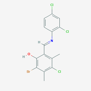 2-Bromo-4-chloro-6-[(E)-[(2,4-dichlorophenyl)imino]methyl]-3,5-dimethylphenol