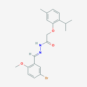 molecular formula C20H23BrN2O3 B11535115 N'-[(E)-(5-bromo-2-methoxyphenyl)methylidene]-2-[5-methyl-2-(propan-2-yl)phenoxy]acetohydrazide 