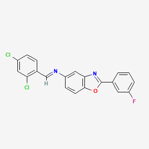 N-[(E)-(2,4-dichlorophenyl)methylidene]-2-(3-fluorophenyl)-1,3-benzoxazol-5-amine