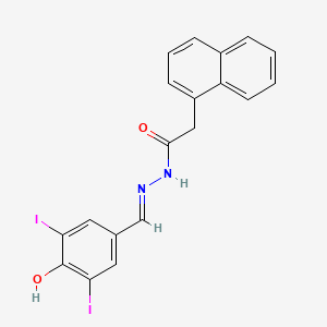 N'-[(E)-(4-hydroxy-3,5-diiodophenyl)methylidene]-2-(naphthalen-1-yl)acetohydrazide